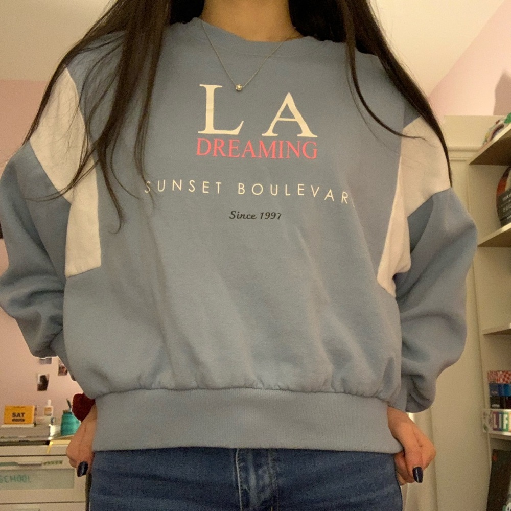 Light blue graphic sweatshirt